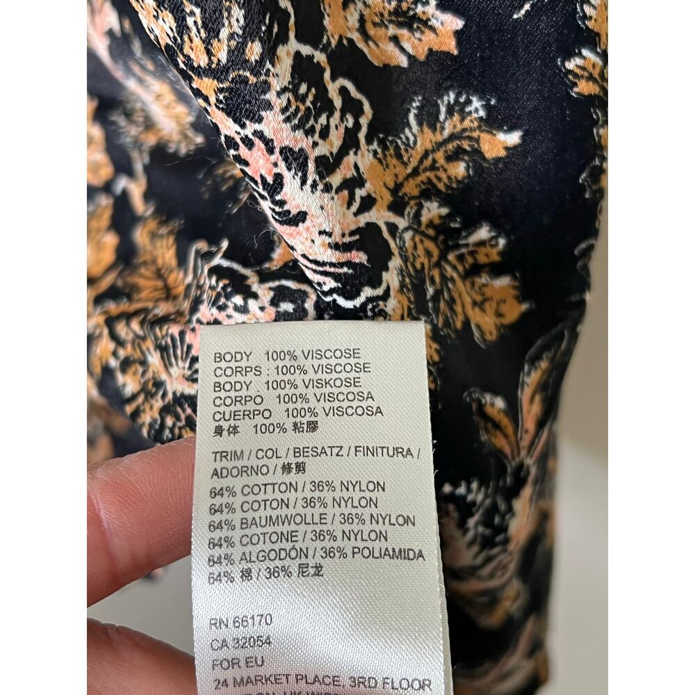 Free People Lucie Mini Dress Fairy Whimsy Goth Lace Floral Black Size 6 - Picture 4 of 6